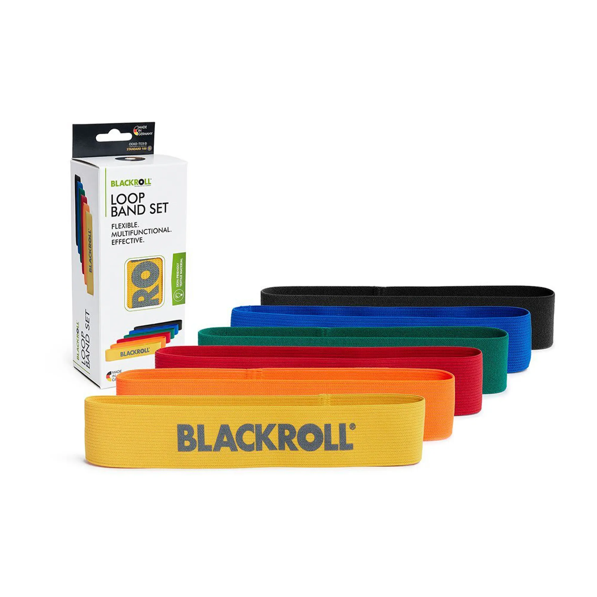 Blackroll Loop Band Træningselastik Sæt (6 Stk) - 30 cm - Blackroll