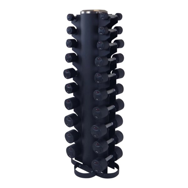 Lifemaxx Fast Håndvægtsæt inkl. stativ 1-10 kg. Gummibelagte håndvægte af høj kvalitet. Brugervenligt design. Multifunktionel anvendelse. - Lifemaxx