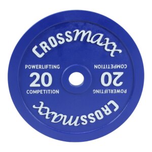 Crossmaxx kalibreret vægtskive 20 kg i støbejern til styrkeløft - blå - Crossmaxx