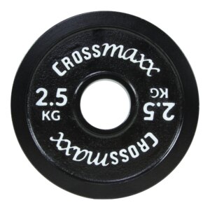 Crossmaxx kalibreret vægtskive 2,5 kg i støbejern til styrkeløft - sort - Crossmaxx