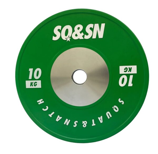 SQ&SN Competition Bumper Plate 10 kg Green - SQ&SN