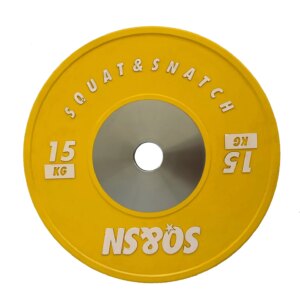 SQ&SN Competition Bumper Plate 15 kg Yellow - SQ&SN