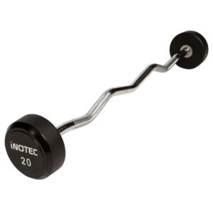 Inotec CPU Curl Vægtstang (25 kg) - curl vægtstang, faste skiver. Utrolig slidstærk. Perfekt til biceps- og triceps øvelser. - Inotec