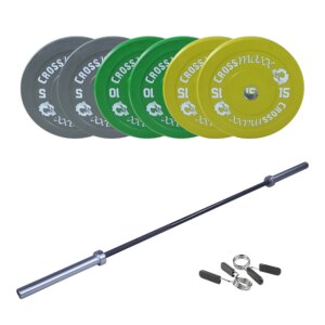 Crossmaxx CF Vægtstangssæt 60 kg Farvet + 15 kg Stang - Crossmaxx