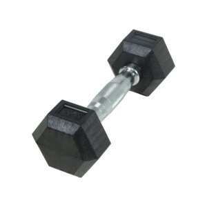 Crossmaxx Hexagon Håndvægt 2 kg - Lavet i støbejern, belagt med gummi - Riflet håndtag for godt greb - Til crossfit og styrketræning - Crossmaxx