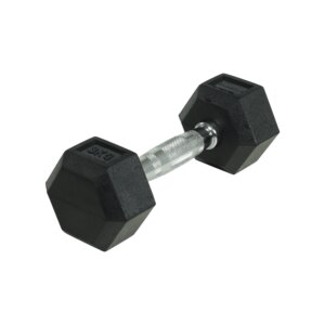 Crossmaxx Hexagon Håndvægt 3 kg - Lavet i støbejern, belagt med gummi - Riflet håndtag for godt greb - Til crossfit og styrketræning - Crossmaxx