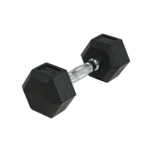 Crossmaxx Hexagon Håndvægt 4 kg - Lavet i støbejern, belagt med gummi - Riflet håndtag for godt greb - Til crossfit og styrketræning - Crossmaxx