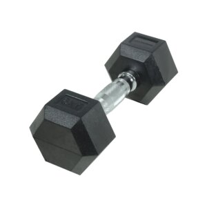 Crossmaxx Hexagon Håndvægt 6 kg - Lavet i støbejern, belagt med gummi - Riflet håndtag for godt greb - Til crossfit og styrketræning - Crossmaxx