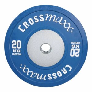 Crossmaxx Competition vægtskive 20 kg - blå. Af vulkaniseret gummi, slidstærk kvalitet. Til vægtløftning, crossfit og funktionel træning - Crossmaxx
