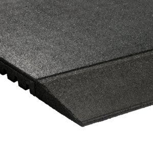 Granuflex Rampe Til Gummiflise 1000 x 200 x 43 mm Black - Granuflex