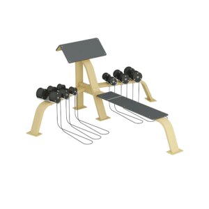 Inter Atletika Scott Bench/Bench Press With Dumbells Galvanized - Inter Atletika