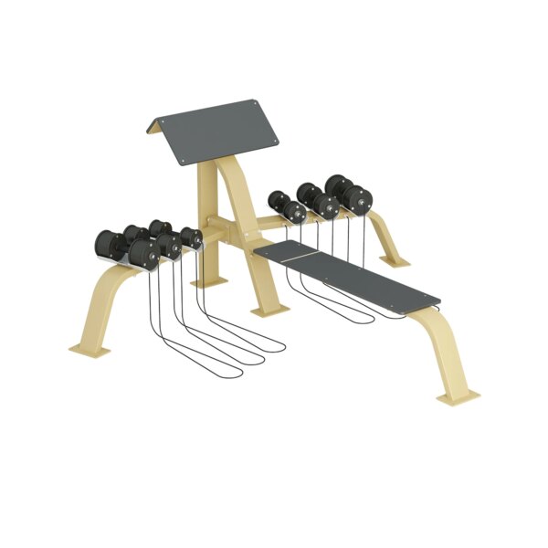 Inter Atletika Scott Bench/Bench Press With Dumbells Galvanized - Inter Atletika