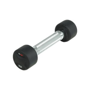 Lifemaxx fast håndvægt 1 kg - Rund håndvægt med riflet greb - Lavet i støbejern beklædt med gummi - Til crossfit og styrketræning - Lifemaxx