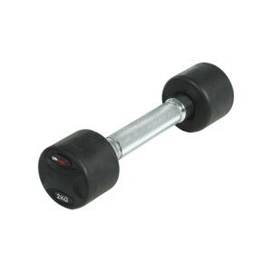 Lifemaxx fast håndvægt 2 kg - Rund håndvægt med riflet greb - Lavet i støbejern beklædt med gummi - Til crossfit og styrketræning - Lifemaxx