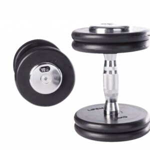 Lifemaxx Contoured Håndvægt 32 kg - Stålstang med 145 mm greb, contour og riflet overflade - Kompakt hoved belagt med slidstærkt gummi - Lifemaxx