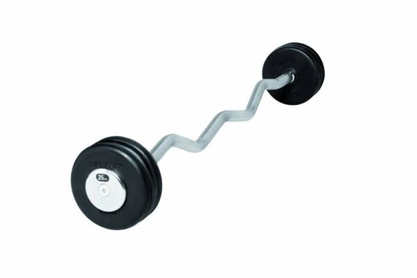 Lifemaxx EZ Vægtstang (36 kg) - curl vægtstang med faste skiver. Perfekt til biceps- og triceps øvelser. - Lifemaxx