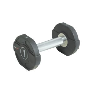 Lifemaxx PU Håndvægt 1 kg - Lige riflet håndtag - Udstyr til crossfit, styrketræning og funktionel fitness - Lifemaxx