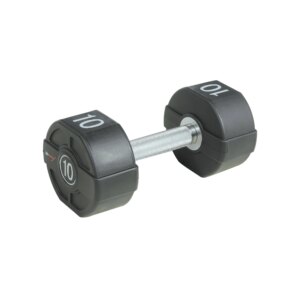 Lifemaxx PU Håndvægt 10 kg - Lige riflet håndtag - Udstyr til crossfit, styrketræning og funktionel fitness - Lifemaxx