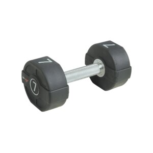 Lifemaxx PU Håndvægt 7 kg - Lige riflet håndtag - Udstyr til crossfit, styrketræning og funktionel fitness - Lifemaxx