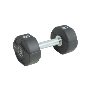 Lifemaxx PU Håndvægt 8 kg - Lige riflet håndtag - Udstyr til crossfit, styrketræning og funktionel fitness - Lifemaxx