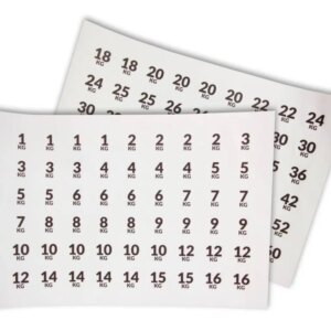 LMX. Klistermærker Med Kg (1-60 kg) - LMX.
