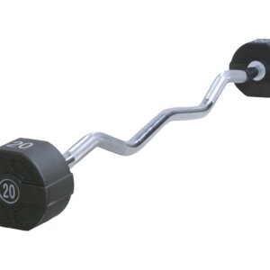 Lifemaxx PU EZ Vægtstang (20 kg) - curl vægtstang, faste skiver. Utrolig slidstærk. Perfekt til biceps- og triceps øvelser. - Lifemaxx
