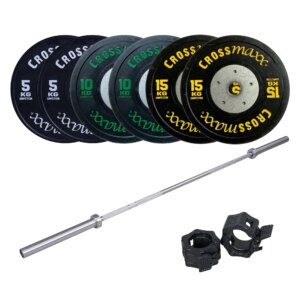 Crossmaxx Vægtløftning Vægtstangssæt 60 kg Sort + 15 kg Stang - Crossmaxx