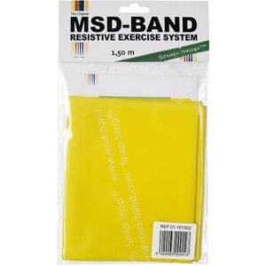 MSD-Band Flad Træningselastik Light 1,5 m Gul (10 Stk) - MSD-Band