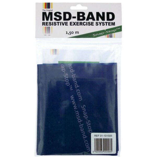 MSD-Band Flad Træningselastik Extra Heavy 1,5 m Blå (10 Stk) - MSD-Band