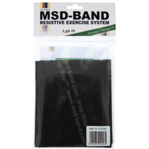 MSD-Band Flad Træningselastik Special Heavy 1,5 m Sort (10 Stk) - MSD-Band