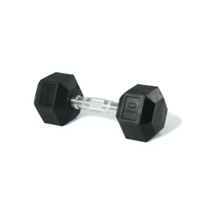 SQ&SN Hexagon Håndvægt (10 kg) med forkromet greb. Udstyr til crossfit træning, styrketræning og funktionel træning - SQ&SN