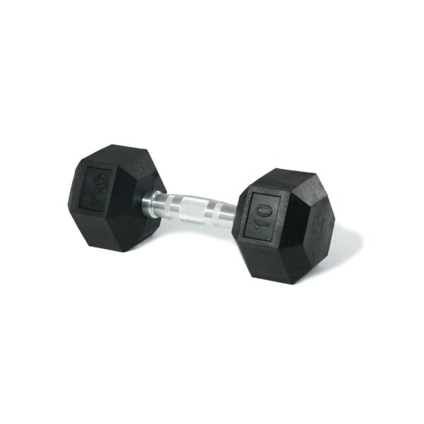 SQ&SN Hexagon Håndvægt (10 kg) med forkromet greb. Udstyr til crossfit træning, styrketræning og funktionel træning - SQ&SN