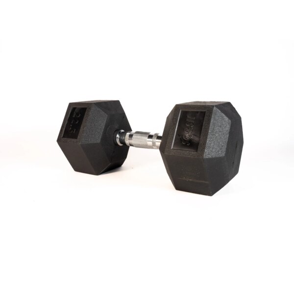 SQ&SN Hexagon Håndvægt (22,5 kg) med forkromet greb. Udstyr til crossfit træning, styrketræning og funktionel træning - SQ&SN