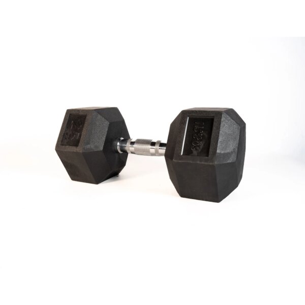 SQ&SN Hexagon Håndvægt (25 kg) med forkromet greb. Udstyr til crossfit træning, styrketræning og funktionel træning - SQ&SN