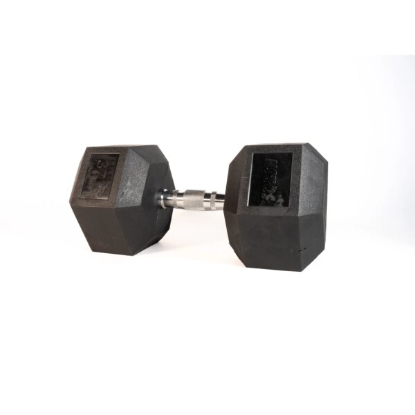 SQ&SN Hexagon Håndvægt (37,5 kg) med forkromet greb. Udstyr til crossfit træning, styrketræning og funktionel træning - SQ&SN