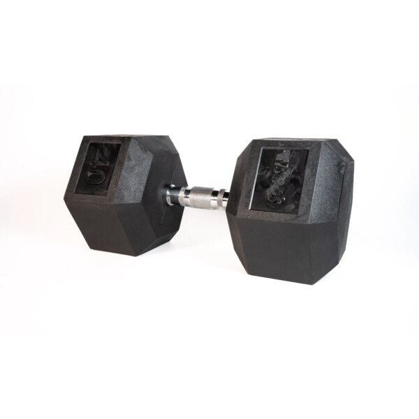 SQ&SN Hexagon Håndvægt (40 kg) med forkromet greb. Udstyr til crossfit træning, styrketræning og funktionel træning - SQ&SN