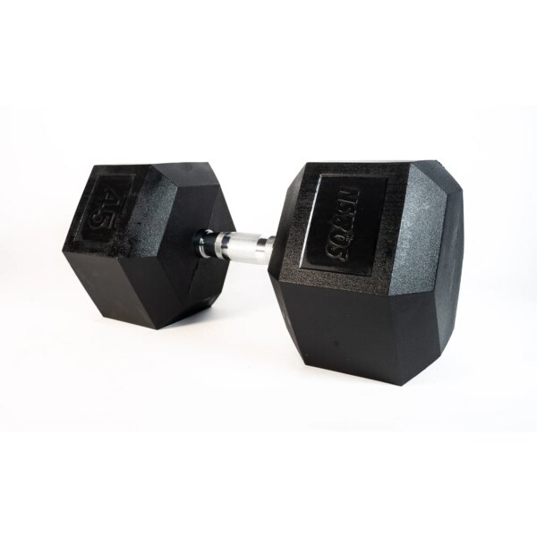 SQ&SN Hexagon Håndvægt (45 kg) med forkromet greb. Udstyr til crossfit træning, styrketræning og funktionel træning - SQ&SN