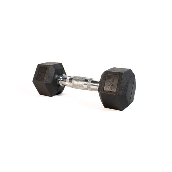 SQ&SN Hexagon Håndvægt (5 kg) med forkromet greb. Udstyr til crossfit træning, styrketræning og funktionel træning - SQ&SN