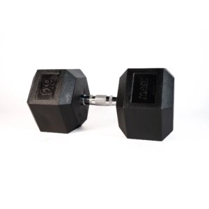 SQ&SN Hexagon Håndvægt (50 kg) med forkromet greb. Udstyr til crossfit træning, styrketræning og funktionel træning - SQ&SN