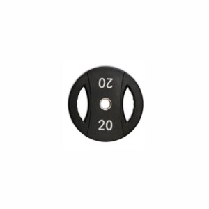 SQ&SN PU vægtskive (20 kg) med håndtag. Ærmediameter 50 mm. Slidstærk og holdbar - perfekt til crossfit og funktionel træning. - SQ&SN