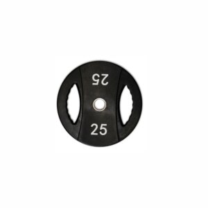 SQ&SN PU vægtskive (25 kg) med håndtag. Ærmediameter 50 mm. Slidstærk og holdbar - perfekt til crossfit og funktionel træning. - SQ&SN