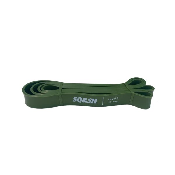 SQ&SN Resistance Band Level 2 - Træningselastik af bedste kvalitet. Modstand svarer til 13-35 kg - SQ&SN