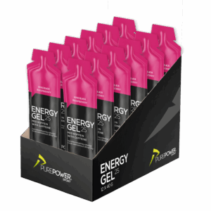 Energy Gel Koffein Hindbær 12 x 40 g - PurePower