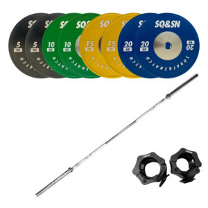 SQ&SN OL Vægtstangssæt 120 kg Farvet - SQ&SN