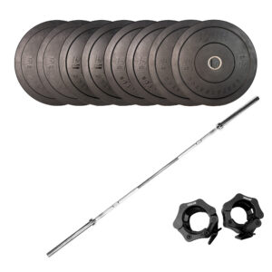 SQ&SN OL Vægtstangssæt 120 kg Sort - SQ&SN