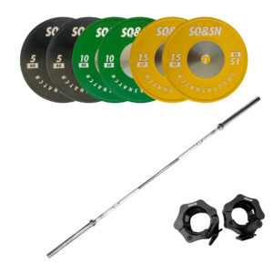 SQ&SN OL Vægtstangssæt 80 kg Farvet - SQ&SN