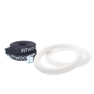 FitWood ULPU MINI Gymnastikringe 28mm - Hvid overflade / Sort Strop - FitWood