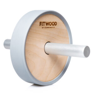 FitWood KIVI Ab Wheel - Træ / Grå Alu. Håndtag / Grå Ring - FitWood