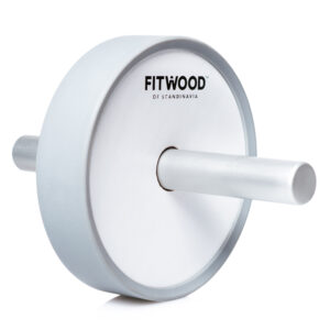 FitWood KIVI Ab Wheel - Hvid Træ / Grå Alu. Håndtag / Grå Ring - FitWood