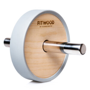 FitWood KIVI Ab Wheel - Træ / Rustfri Stål Håndtag / Grå Ring - FitWood